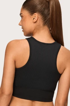 Rib Seamless Crop Top Black