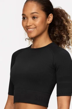 Rib Seamless Cropped Tee