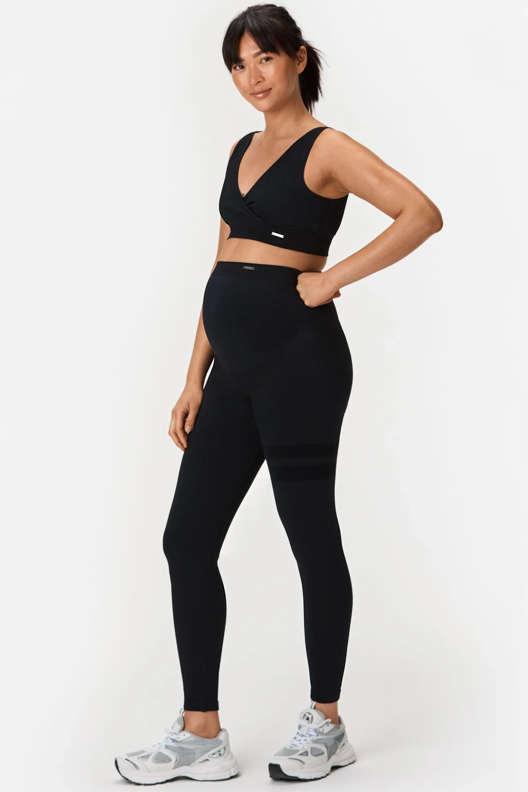 Rib Seamless Maternity Tights